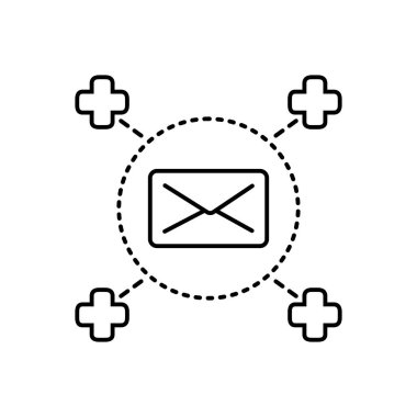 Tıbbi posta siyah çizgi simgesini 