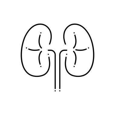 Böbrekler siyah çizgi simgesini 