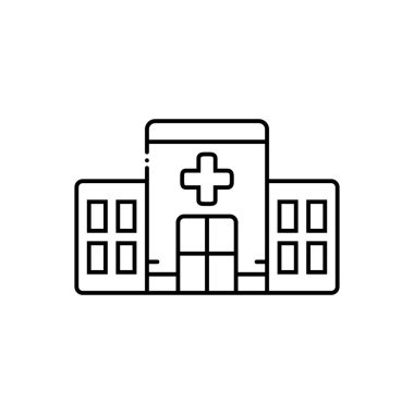 Hastane için siyah çizgi simgesi 