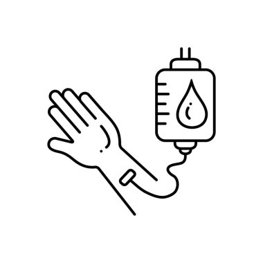 Kan nakli için siyah çizgi simgesi  