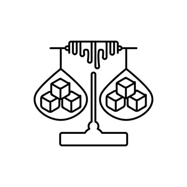 Renk dengesi için siyah çizgi simgesi