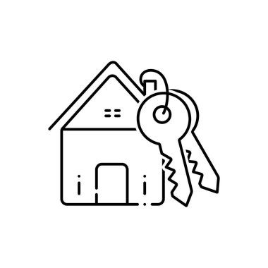 Ev kredisi için siyah çizgi simgesi