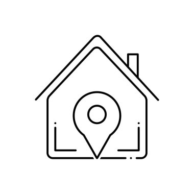 Gezinti için siyah çizgi simge ev  