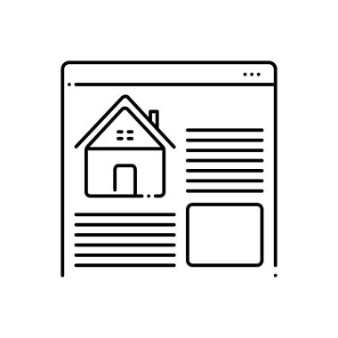 Siyah çizgi simgesini Emlak Web siteleri için