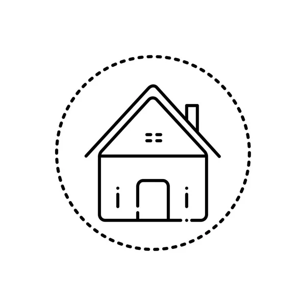 Черная Линия Значок Дома Собственности — стоковый вектор