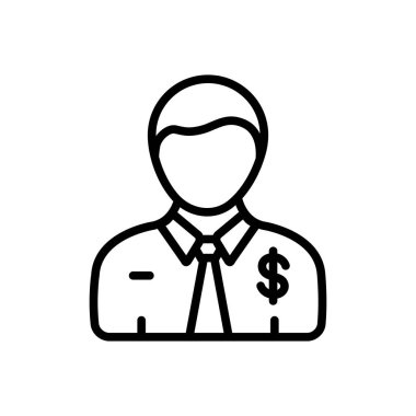 İş adamı için siyah çizgi simgesi 