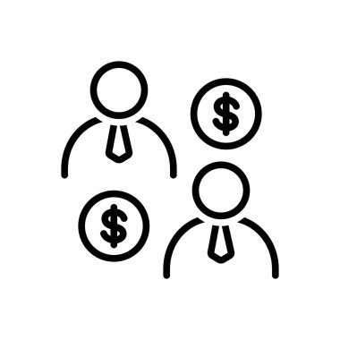 İş ortaklığı için siyah çizgi simgesi 