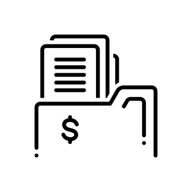 Siyah çizgi simgesi iş kayıt için