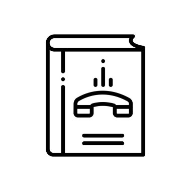 Siyah çizgi simge iletişim kitap için