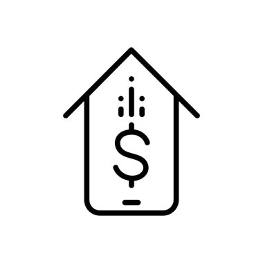 Mobil Bankacılık siyah çizgi simgesini 