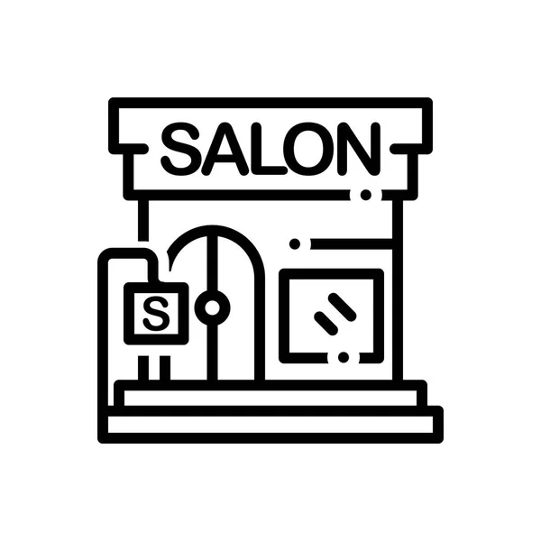 Icône Ligne Noire Pour Beauté Salon — Image vectorielle
