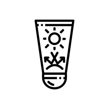 Siyah çizgi simgesi güneş, koruma için  