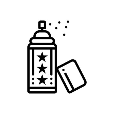 Deodorant, sprey için siyah çizgi simgesi