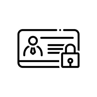 Kimlik, koruma için siyah çizgi simgesi