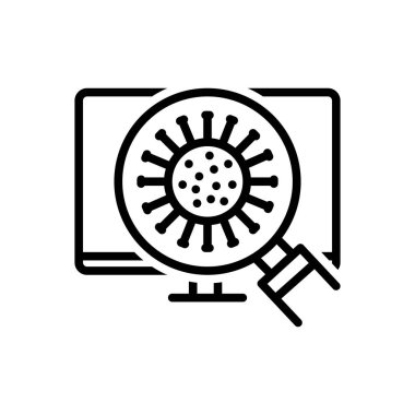 Tam için simge siyah çizgi tarama