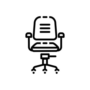 Siyah çizgi simgesi için sandalye, rahat