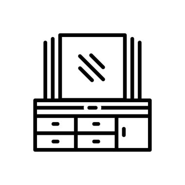 Siyah çizgi simgesi için ayna, darpan