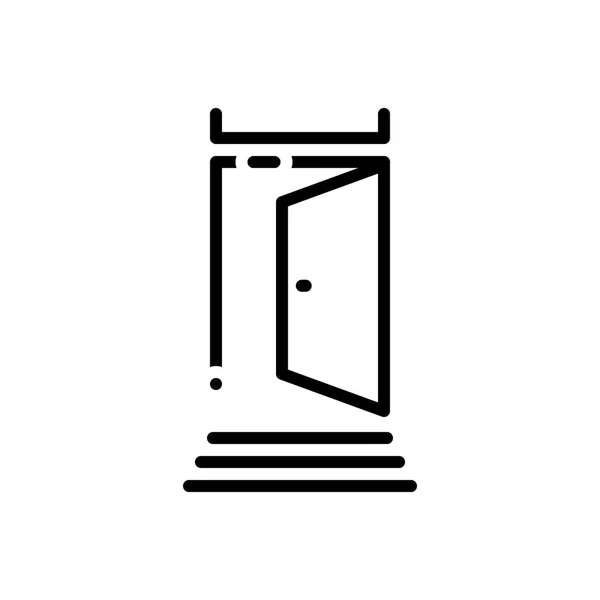 Icono Línea Negra Para Puerta Portal — Vector de stock