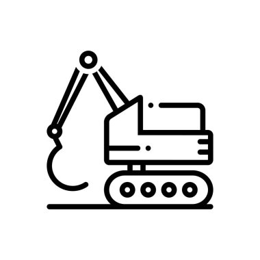 Ekskavatör inşaat için arka satırı simgesi