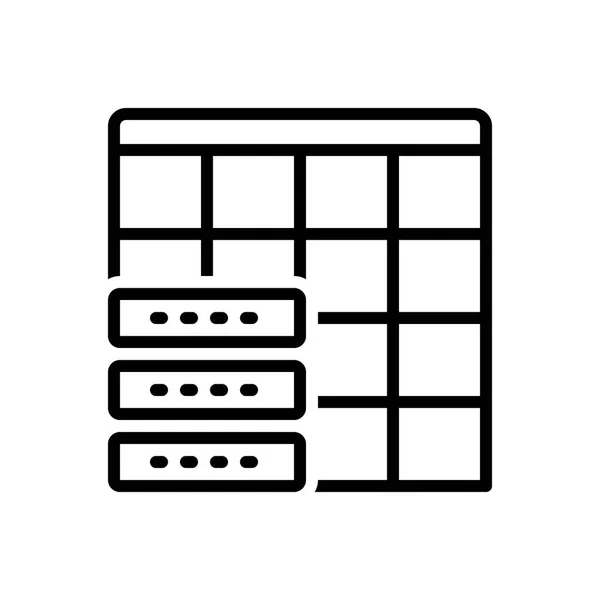 Icono Línea Trasera Para Mesa Datable — Vector de stock