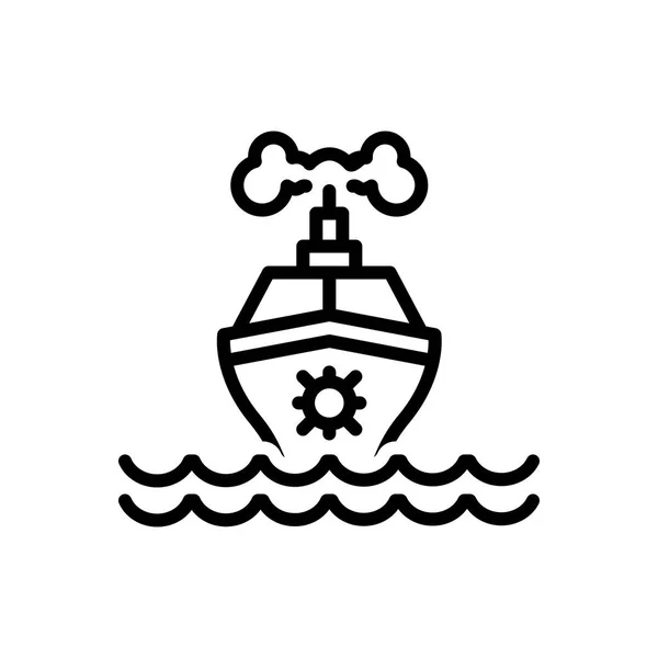 Zurück Linie Symbol Für Schiff Marine — Stockvektor