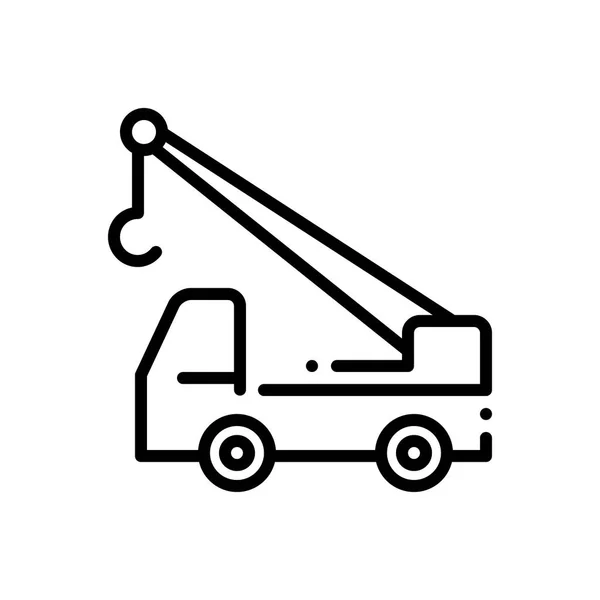 Back Line Icon Crane Truck — Stock Vector