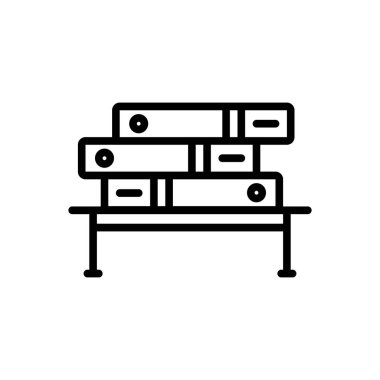 Kaynakça kitaplar için siyah çizgi simgesi