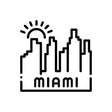 Siyah çizgi miami beach için simge