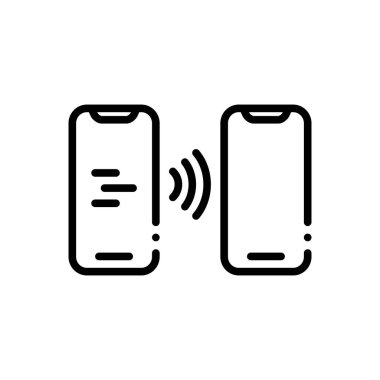 Siyah çizgi simgesini temassız akıllı telefon için