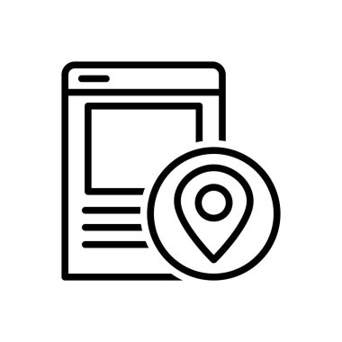 Yerel seo için siyah çizgi simgesi