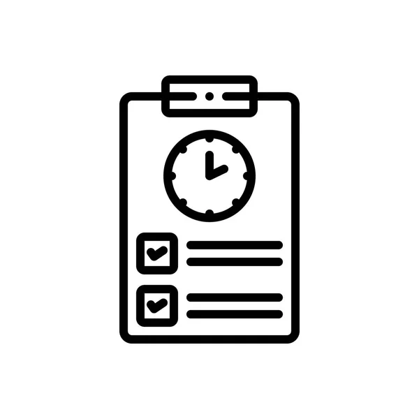 Schwarze Linie Symbol Für Timesheet Countdown — Stockvektor