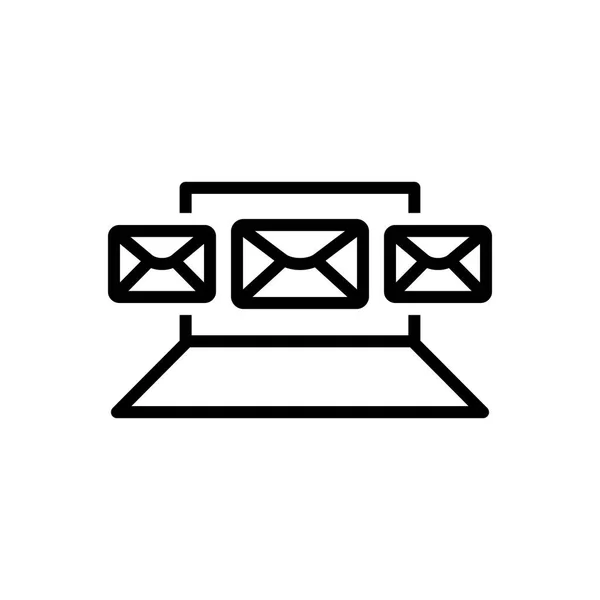 Icône Ligne Noire Pour Email Marketing — Image vectorielle