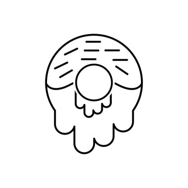 Çörek tatlı siyah çizgi simgesi