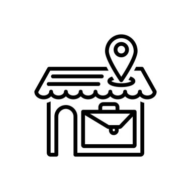 Yerel işletme için siyah çizgi simgesi