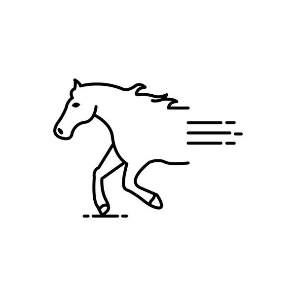 Black Line Symbol Für Pferderennen — Stockvektor
