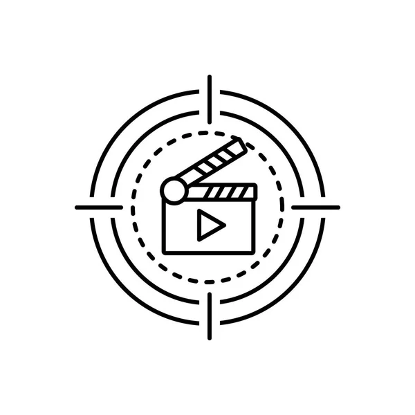 Icono Línea Negra Para Cine — Vector de stock