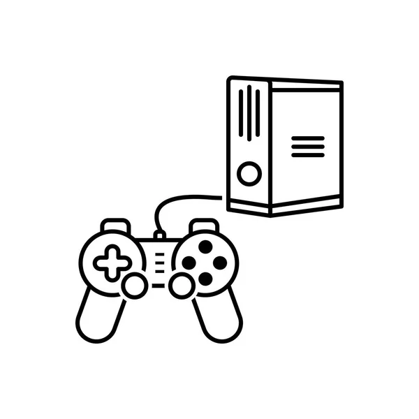 Czarna Linia Ikona Play Station — Wektor stockowy