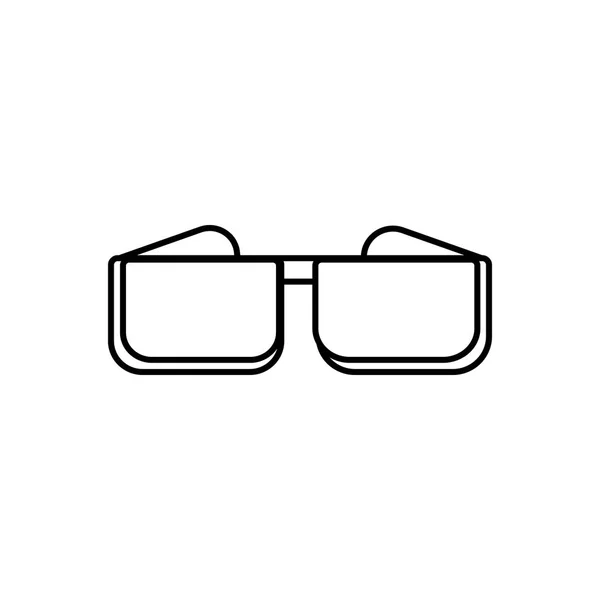 Icône Ligne Noire Pour Lunettes Cinéma — Image vectorielle