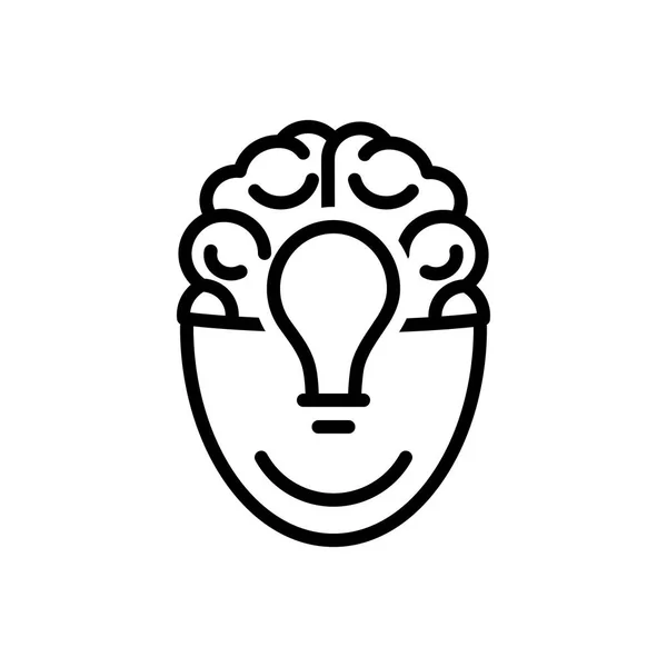 Zwarte Lijn Pictogram Voor Brainstormen Inspirerende — Stockvector