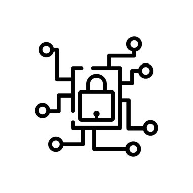 Özel ağ için siyah çizgi simgesi