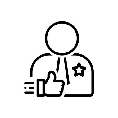 Black line Icon for credible reliable clipart