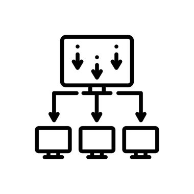 Siyah çizgi simgesini ithalatçı kargo için