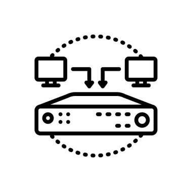 Yük dengeleyici teknolojisi için siyah çizgi simgesi