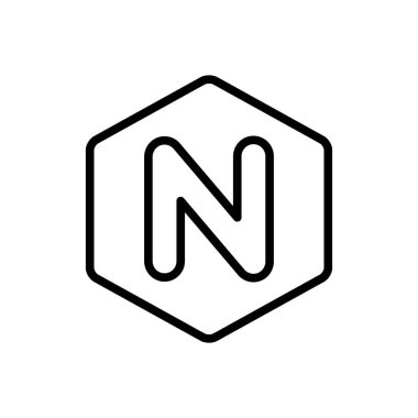 Siyah çizgi simgesi için Nginx logo