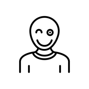 Eğlenceli alay için siyah çizgi simgesi