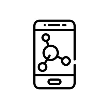 Hücre mobil için satır simgesi siyah 