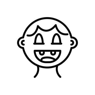 Çocuklar çocuklar için siyah çizgi simgesi