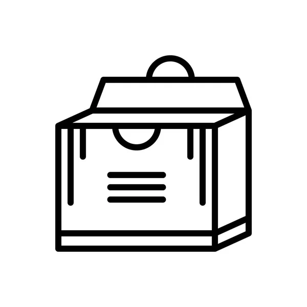 Icône Ligne Noire Pour Emballage Paquet — Image vectorielle