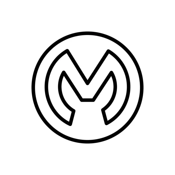 Zwarte Lijn Pictogram Voor Mulesoft Logo — Stockvector