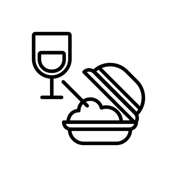 Icono Línea Negra Para Comida — Vector de stock